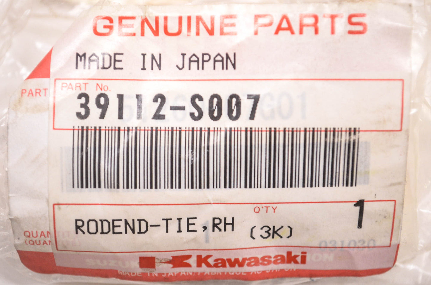 New OEM Kawasaki 39112-S007 Tie Rod End Right Hand NOS