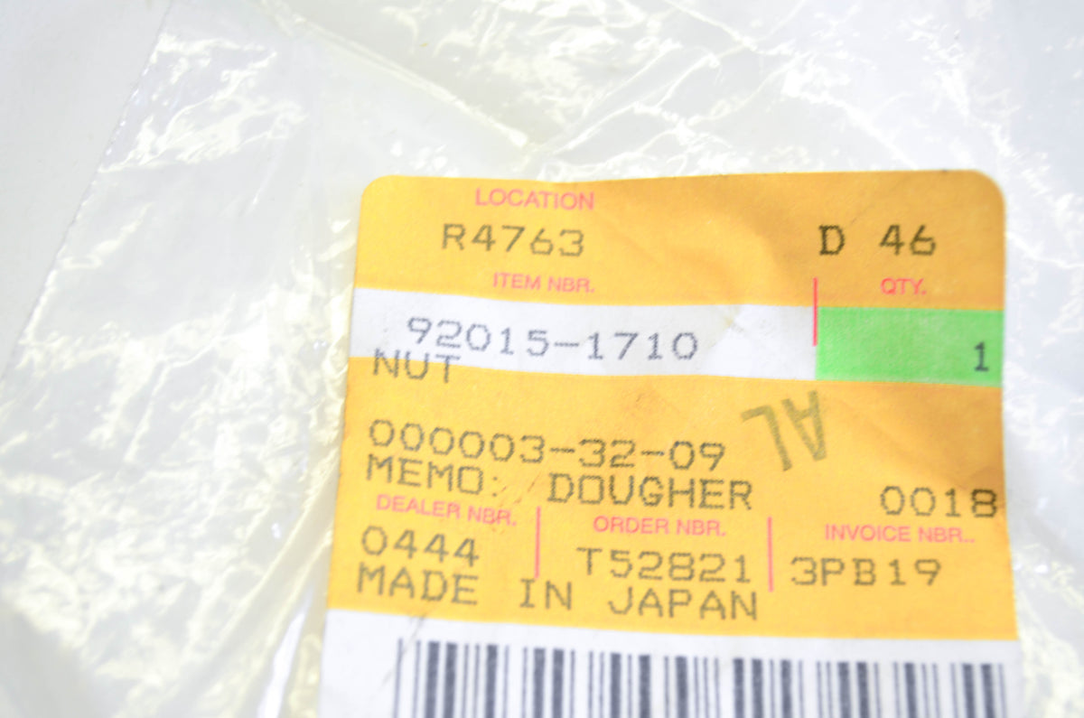 New OEM Kawasaki 92015-1710 Nut NOS