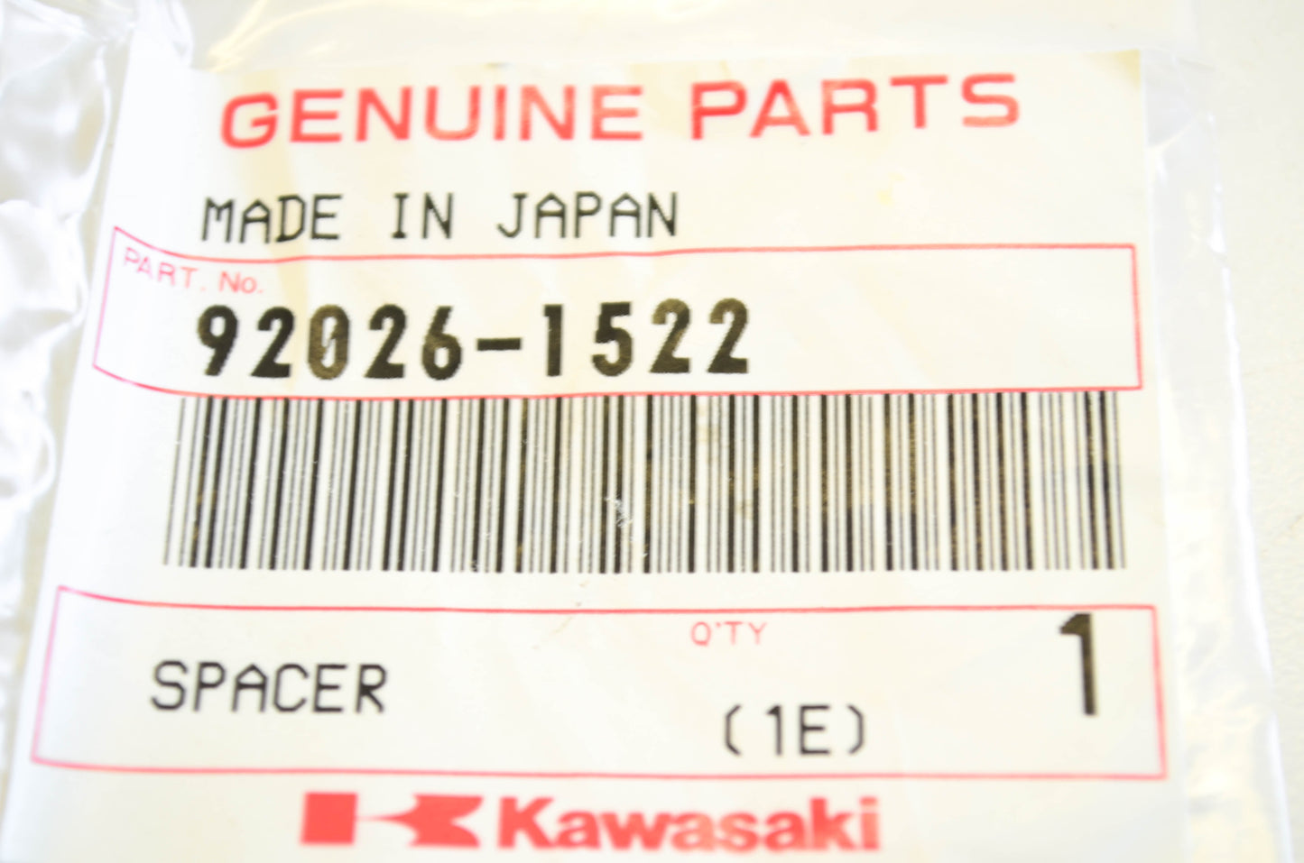 New OEM Kawasaki 92026-1522 Spacer NOS