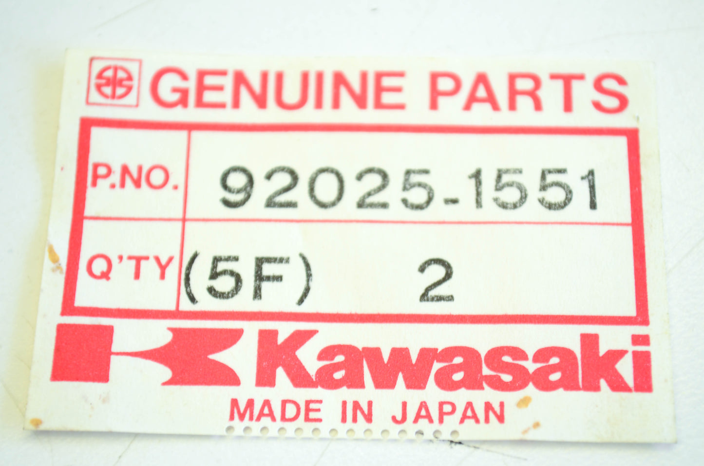 New OEM Kawasaki 92025-1551 Shim NOS