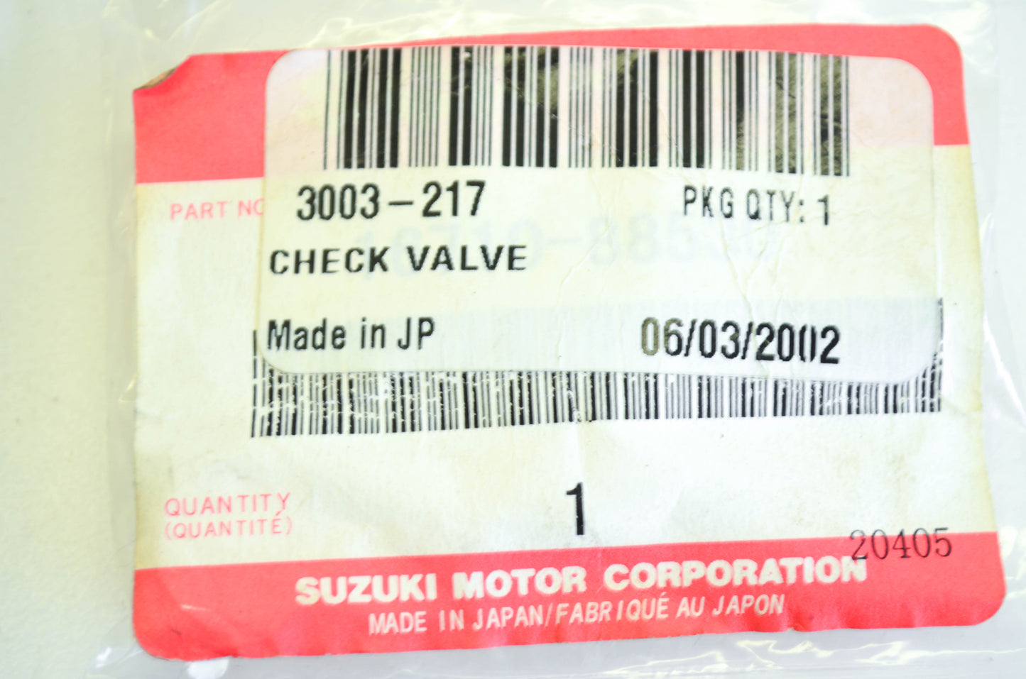 New OEM Arctic Cat 3003-217 Check Valve NOS