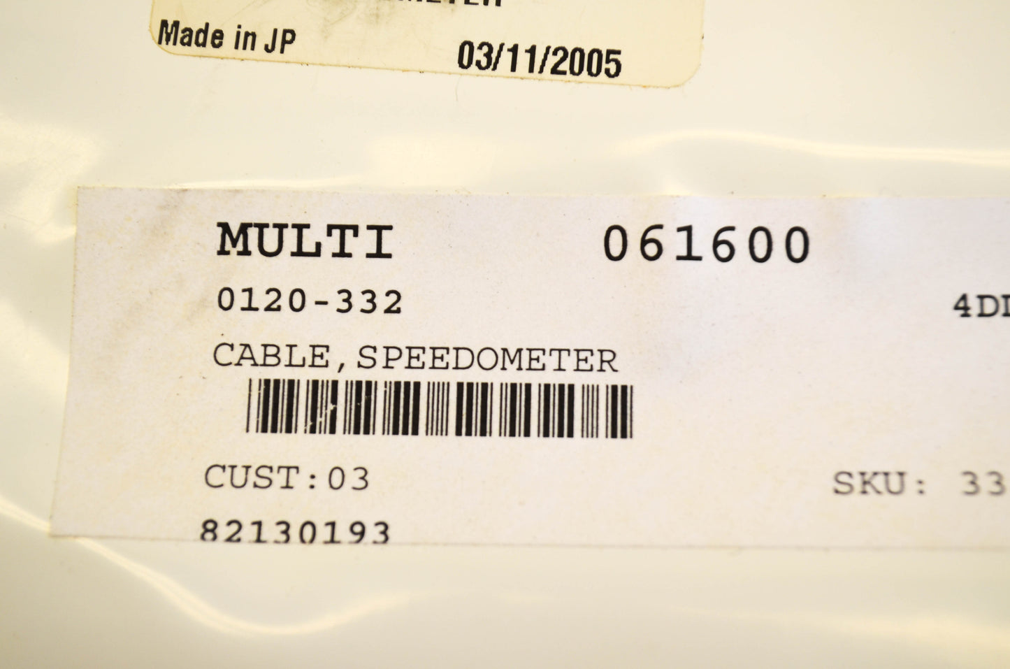New OEM Arctic Cat 0120-332 Speedometer Cable NOS