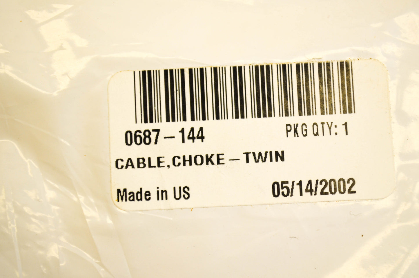New OEM Arctic Cat 0687-144 Twin Choke Cable NOS