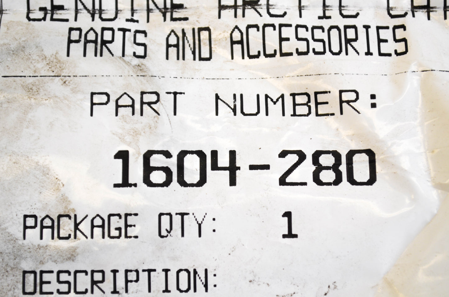 New OEM Arctic Cat 1604-280 O Ring NOS