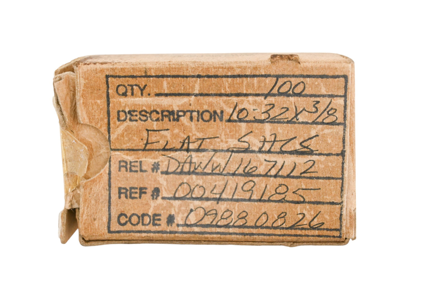 Ziegler 167112, 00419185, 09880826 10-32 x 3/8" Flat Socket Head Cap Screws Qty 100 NOS