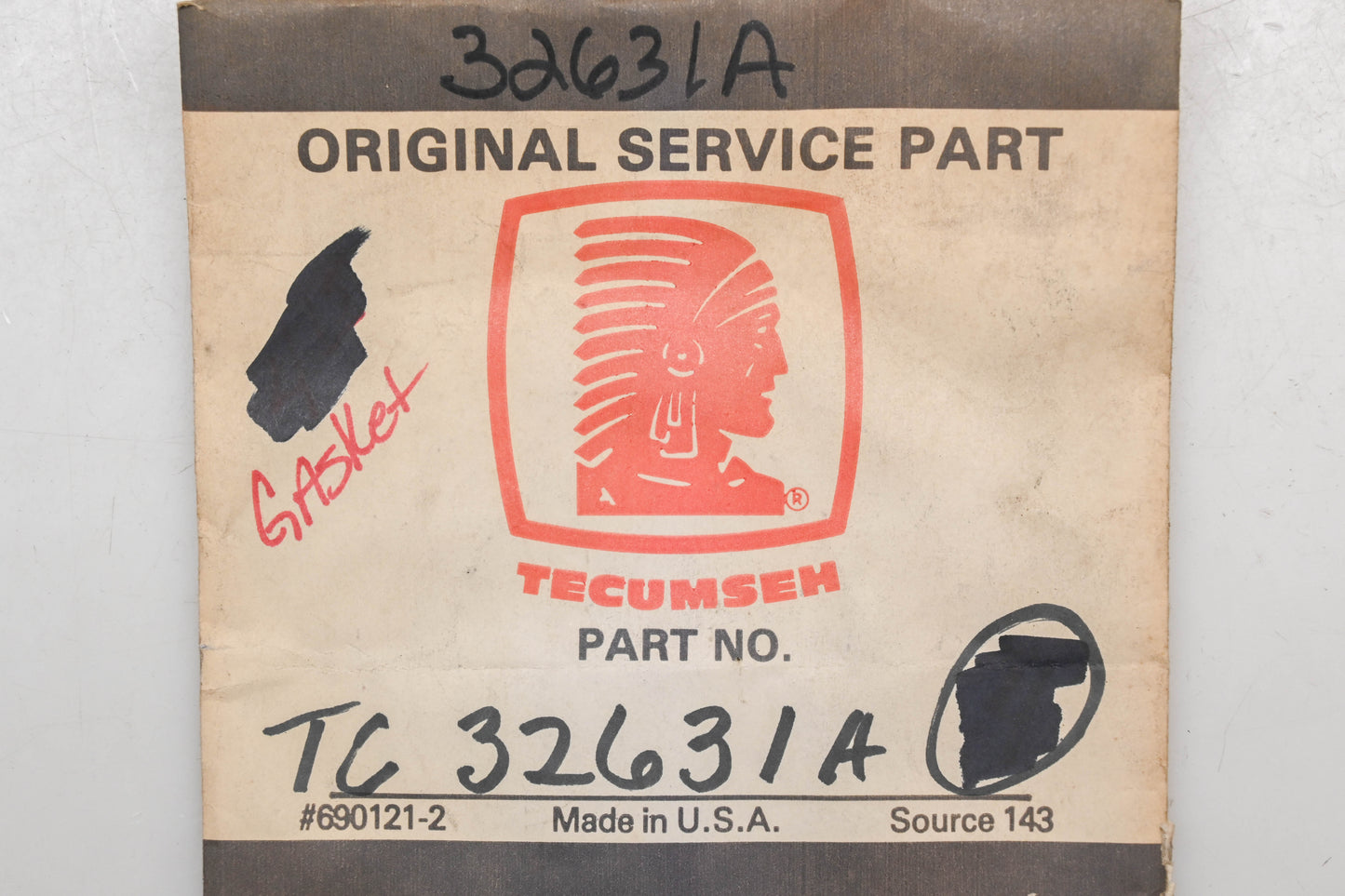 New OEM Tecumseh 32631A Head Gasket NOS