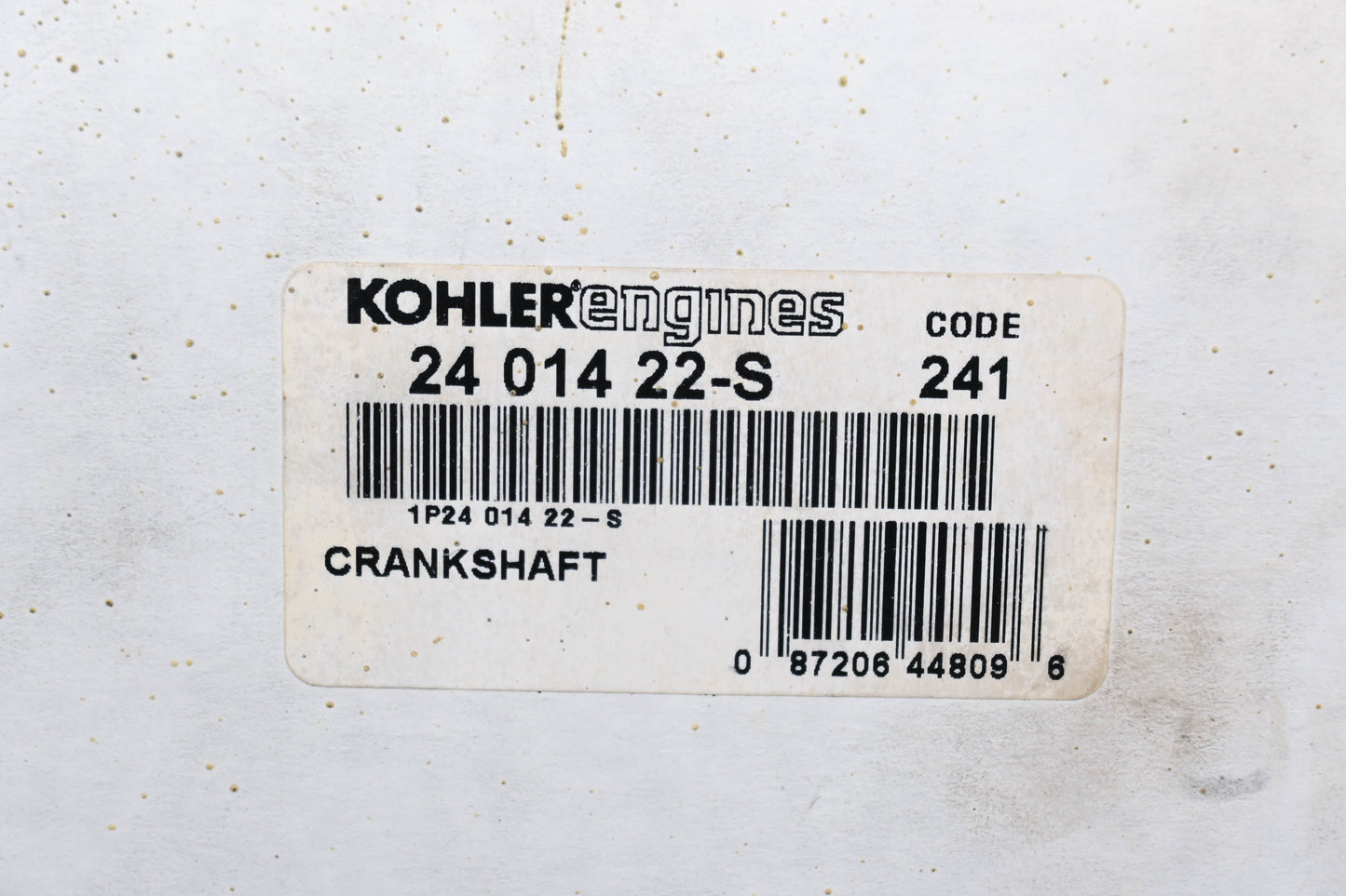Kohler 24 014 22-S, 2401422-S, 2401303 Crankshaft NOS