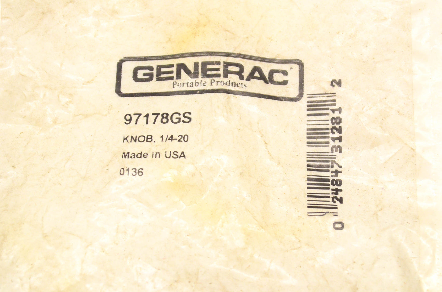 Generac 97178GS Knob NOS