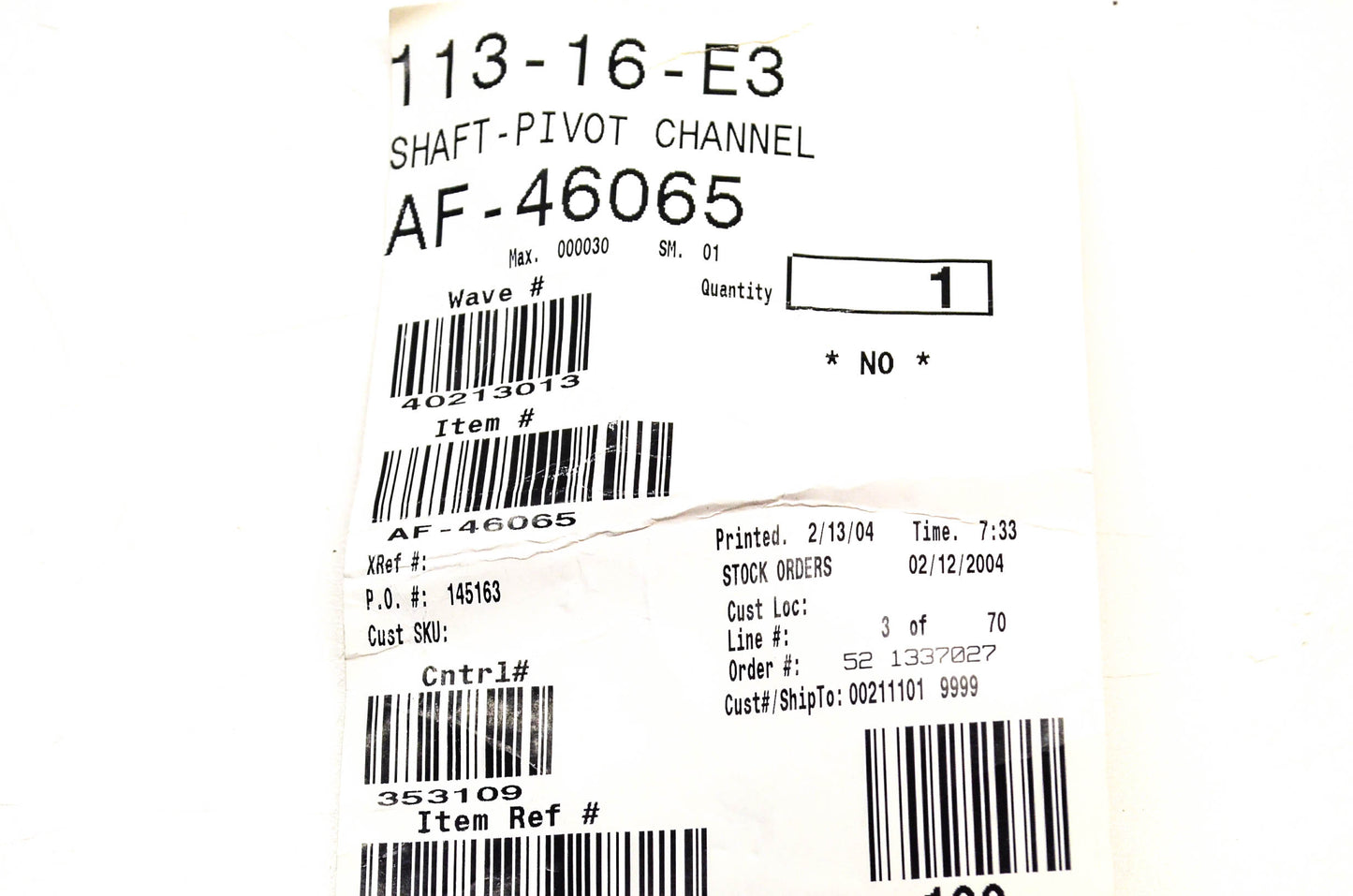 MTD 46065 Pivot Pin NOS