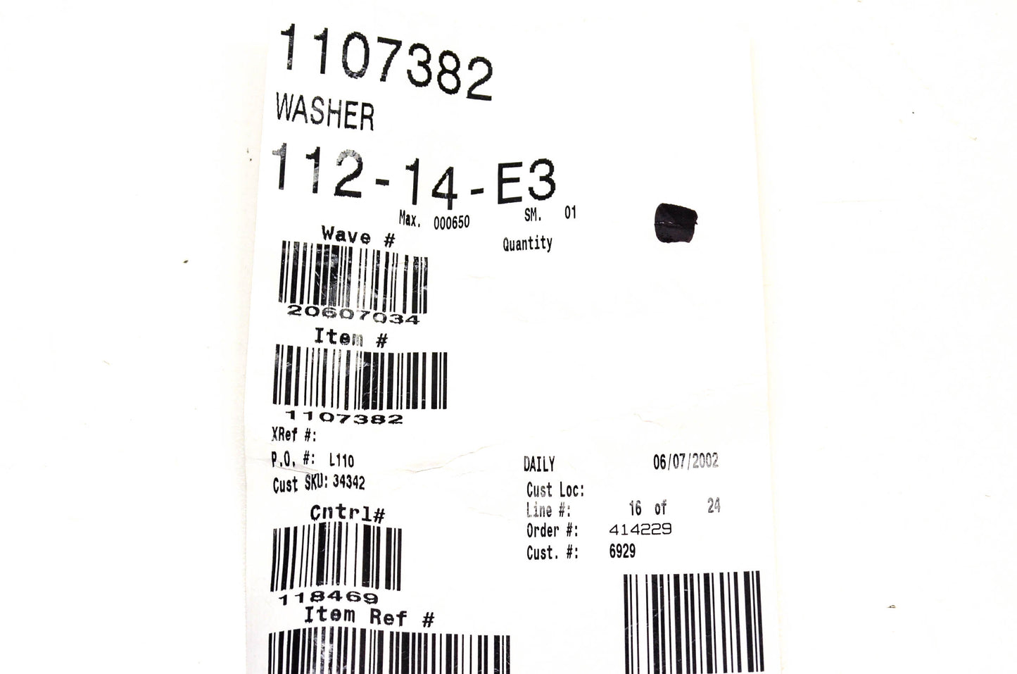 MTD 1107382 Flat Washer NOS