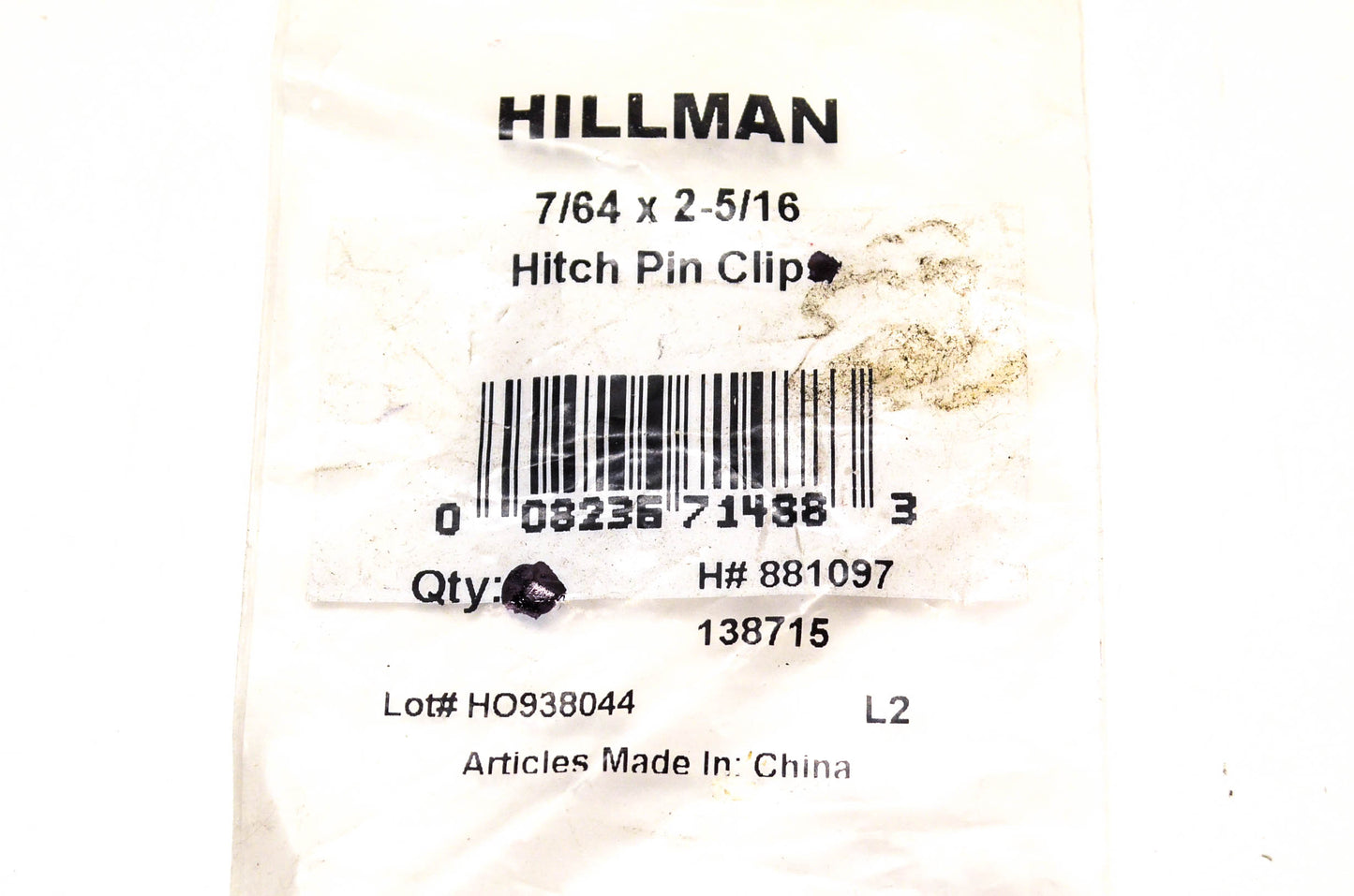 Hillman 881097, 138715 Hitch Pin Clip NOS