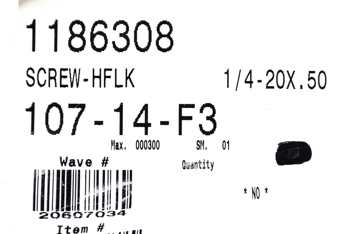 MTD 107-14-F3, 1186308 Screw NOS