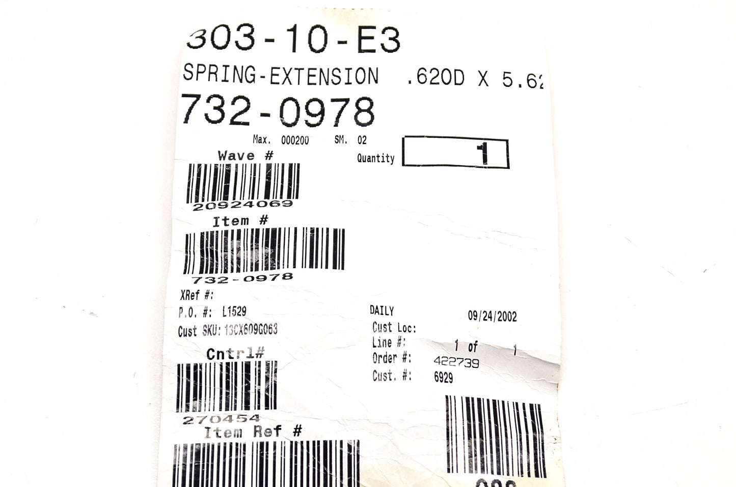 MTD 732-0978 Extension Spring NOS