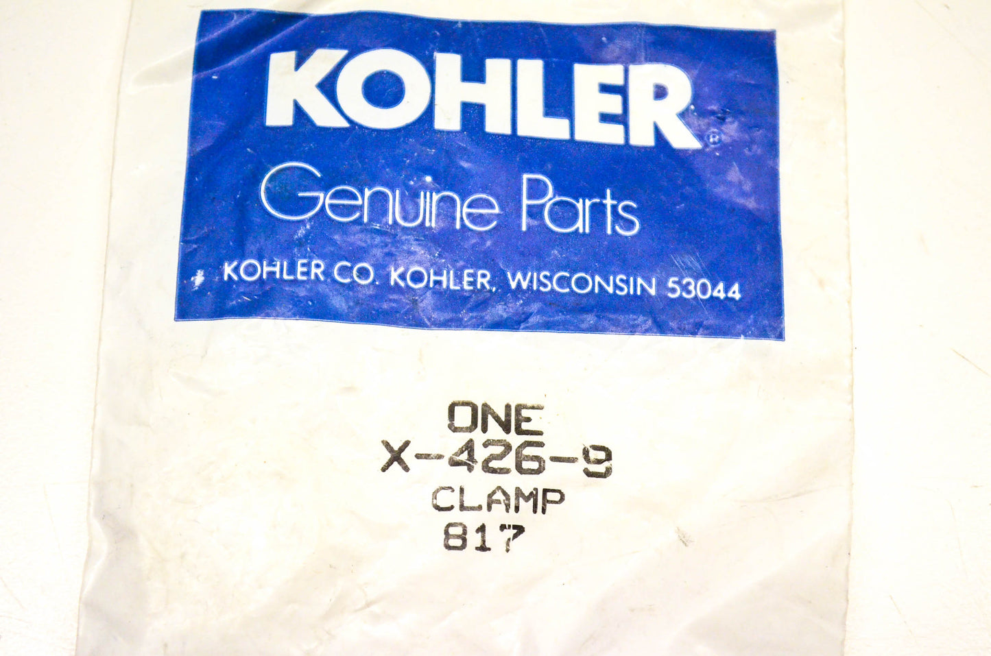 Kohler X-426-9 Hose Clamp NOS