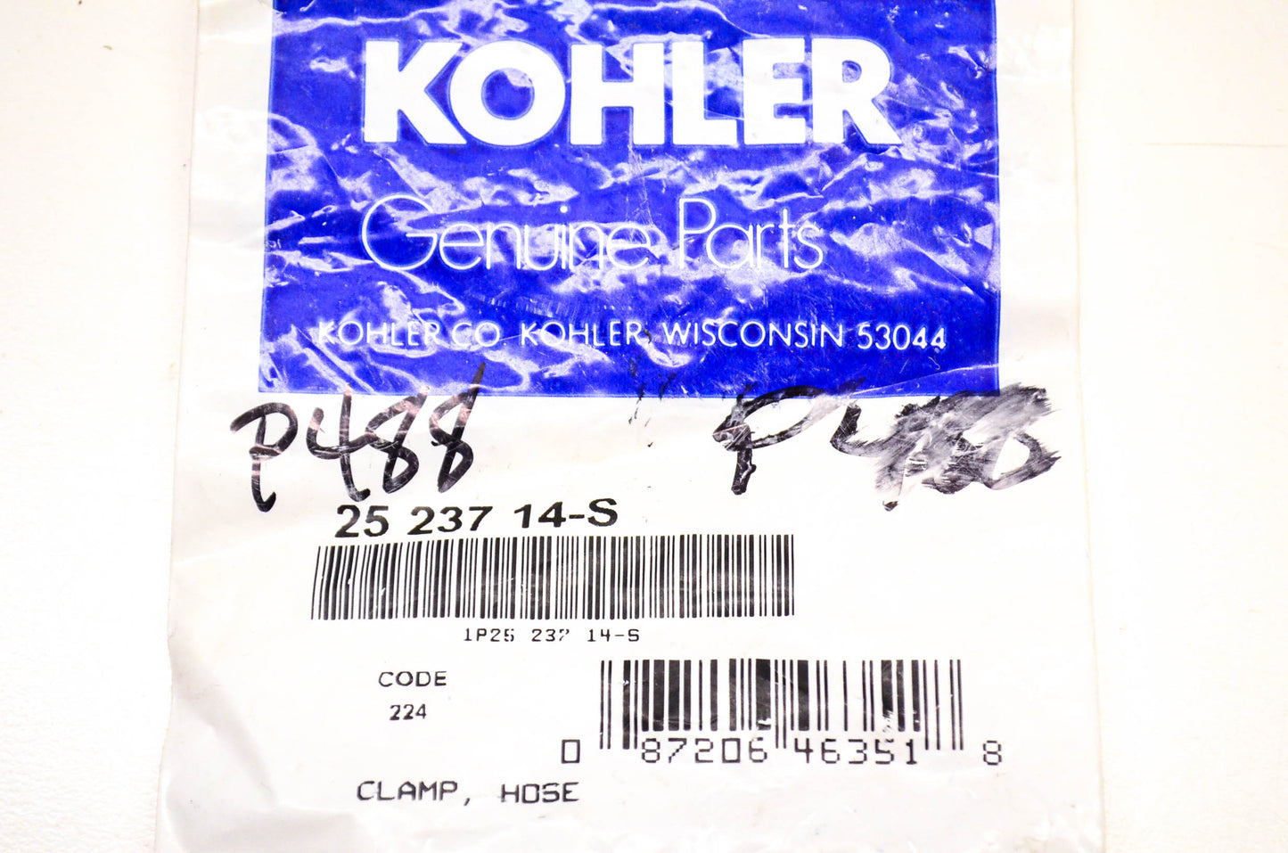 Kohler 25 237 14-S Hose Clamp NOS