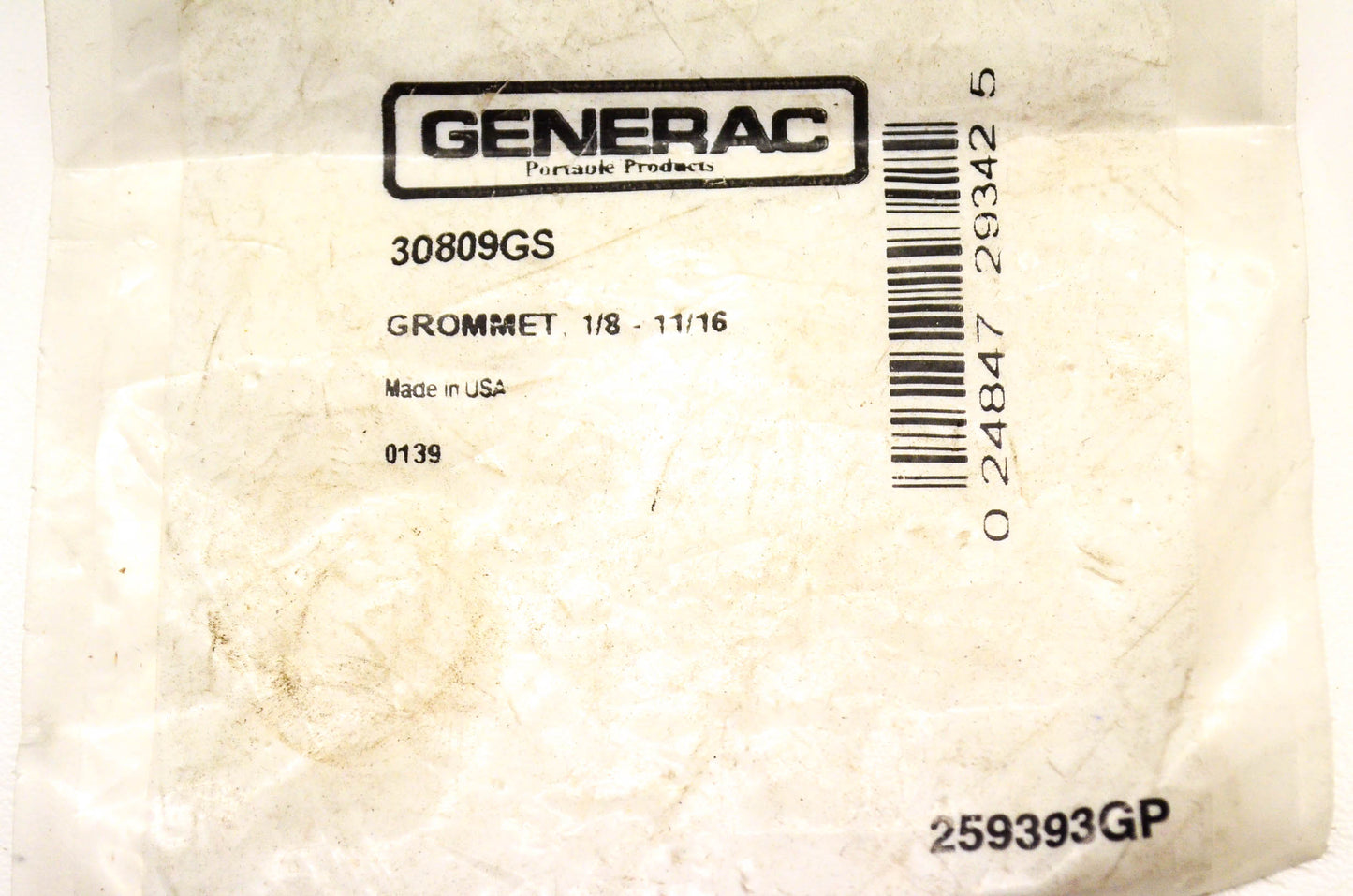Generac 30809GS Grommet 1/8 - 11/16 NOS