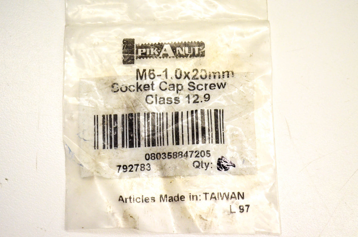Pik-A-Nut 792783 M6-1.0x20mm Socket Cap Screw Class 12.9 NOS