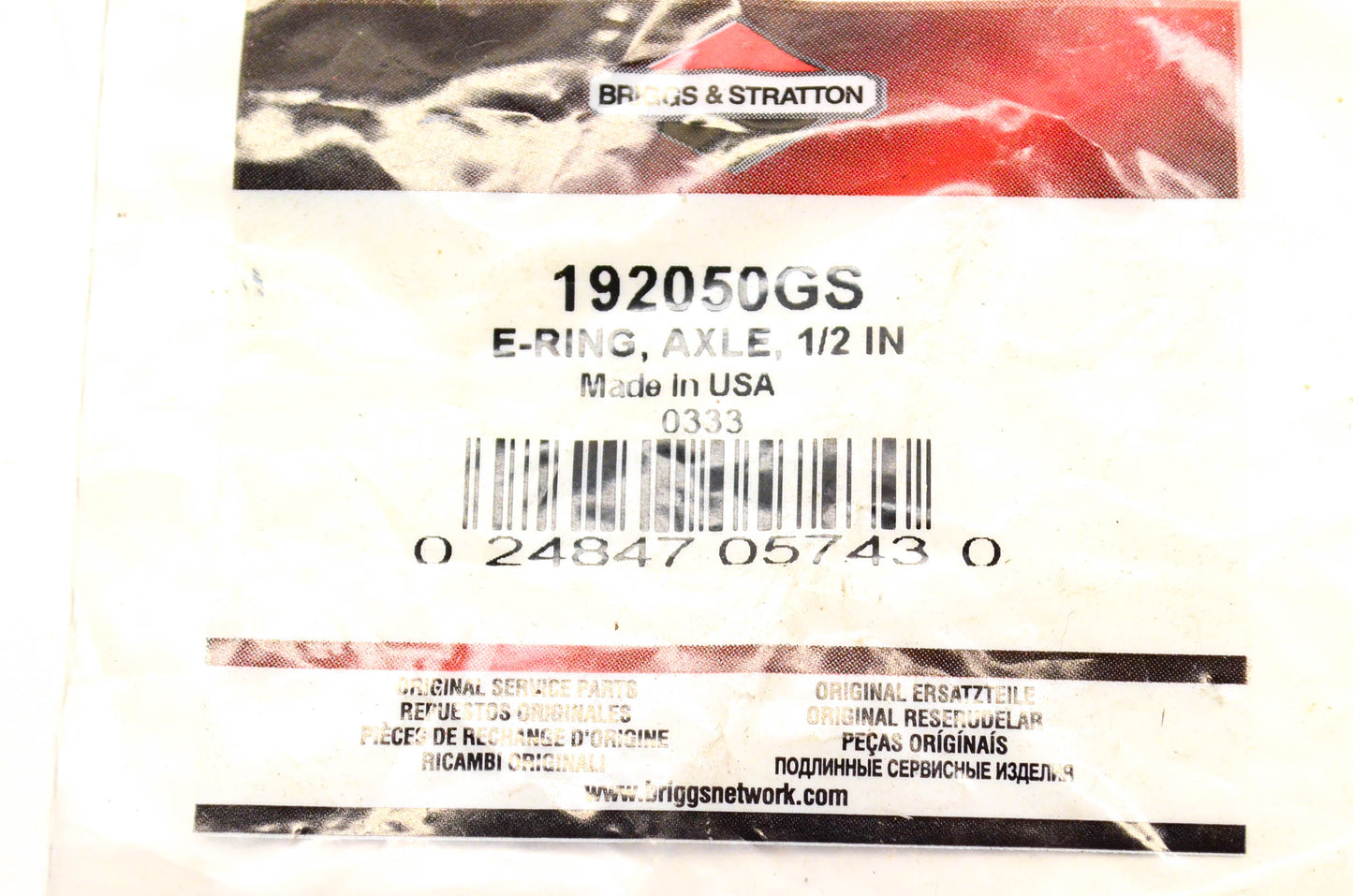 New OEM Briggs & Stratton 192050GS Axle E-Ring 1/2 Inch NOS