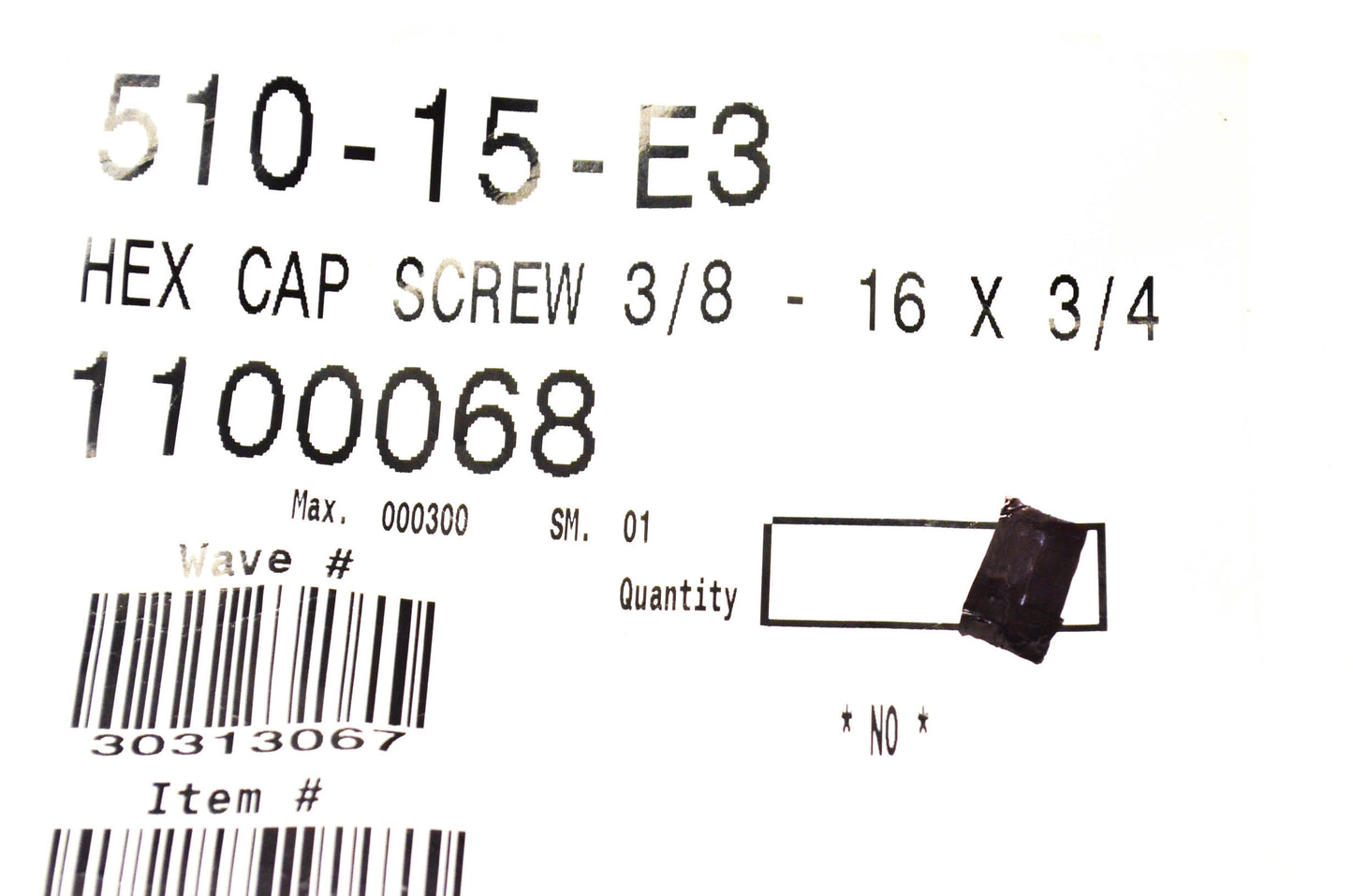 MTD 1100068 Hex Screw NOS