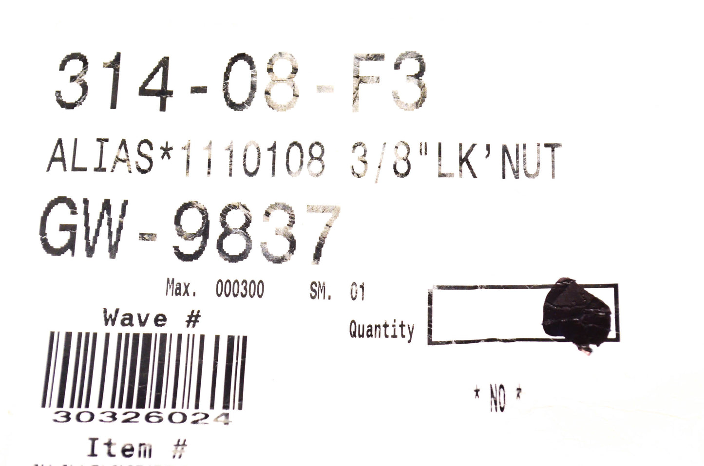 MTD GW-9837 Hex Lock Nut 3/8"-16 NOS