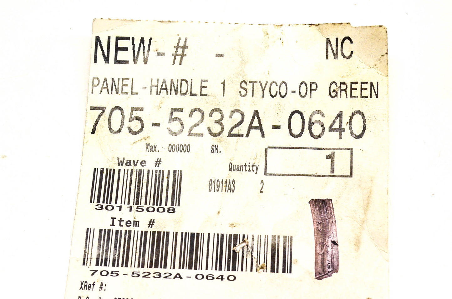 MTD 705-5232A, 705-5232A-0640 Handle Panel NOS