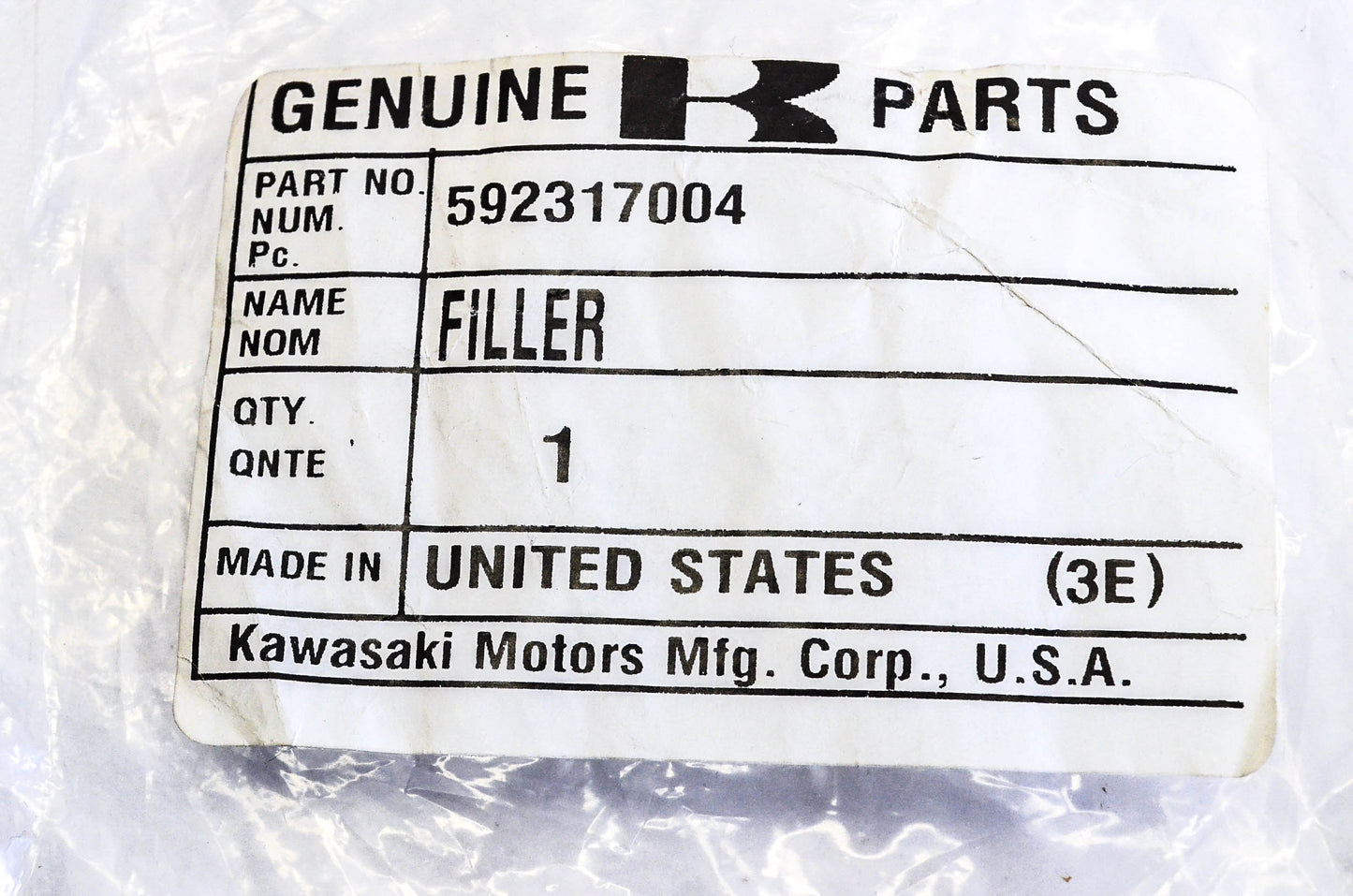 New OEM Kawasaki 592317004 Filler Tube NOS