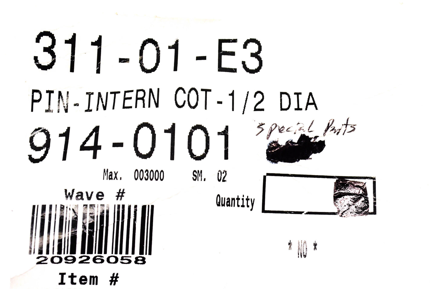 MTD 914-0101 Internal Cotter Pin NOS