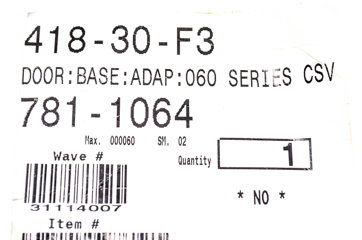 MTD 781-1064 Door-Base Adapter NOS