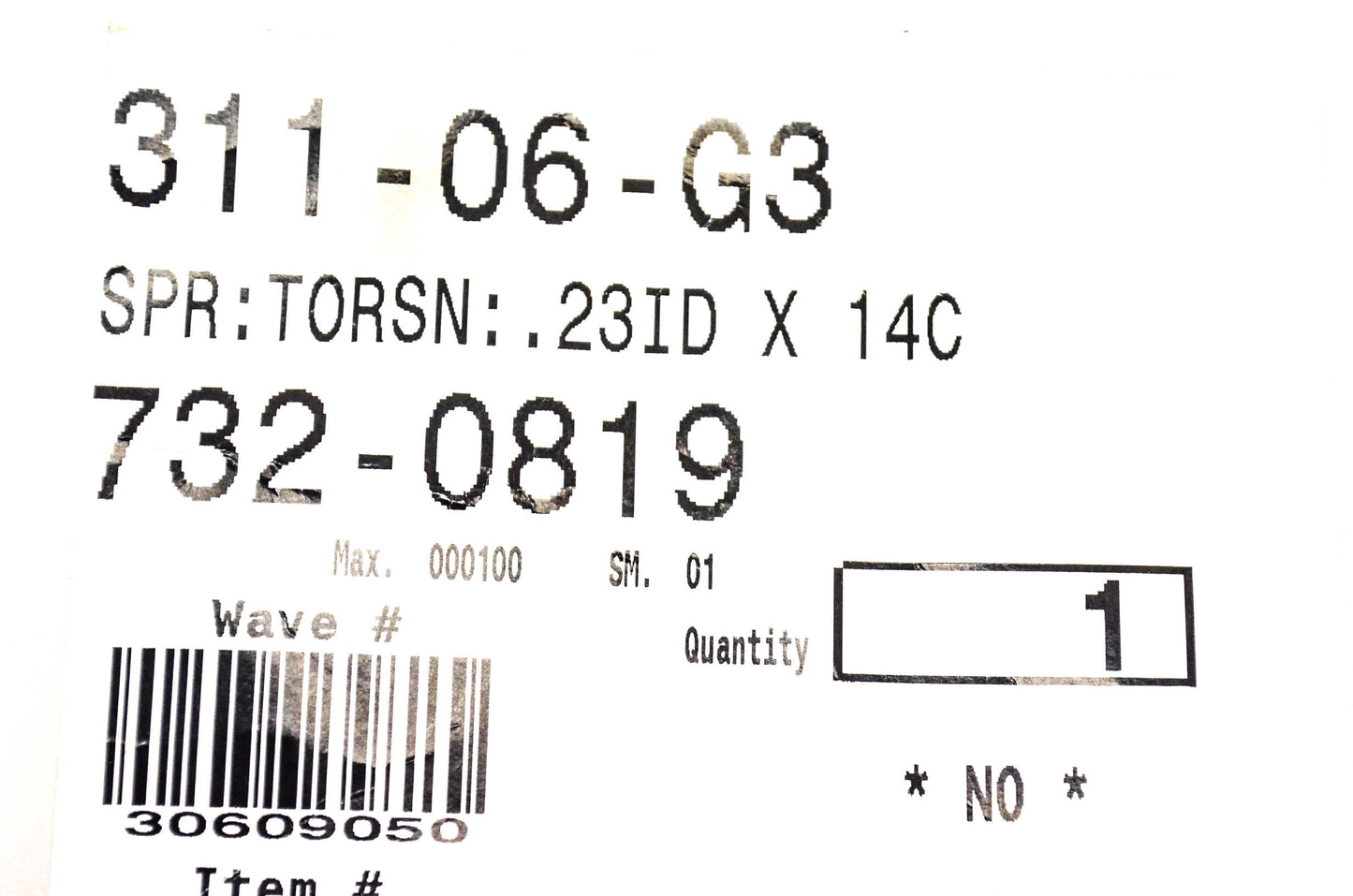 MTD 732-0819 Torsion Spring NOS