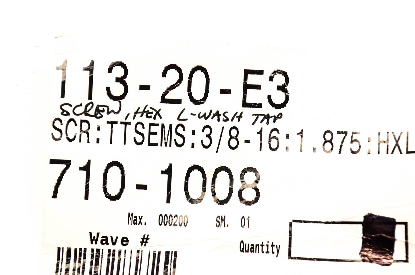 MTD 710-1008 Tap Hex Screw w/ Washer NOS