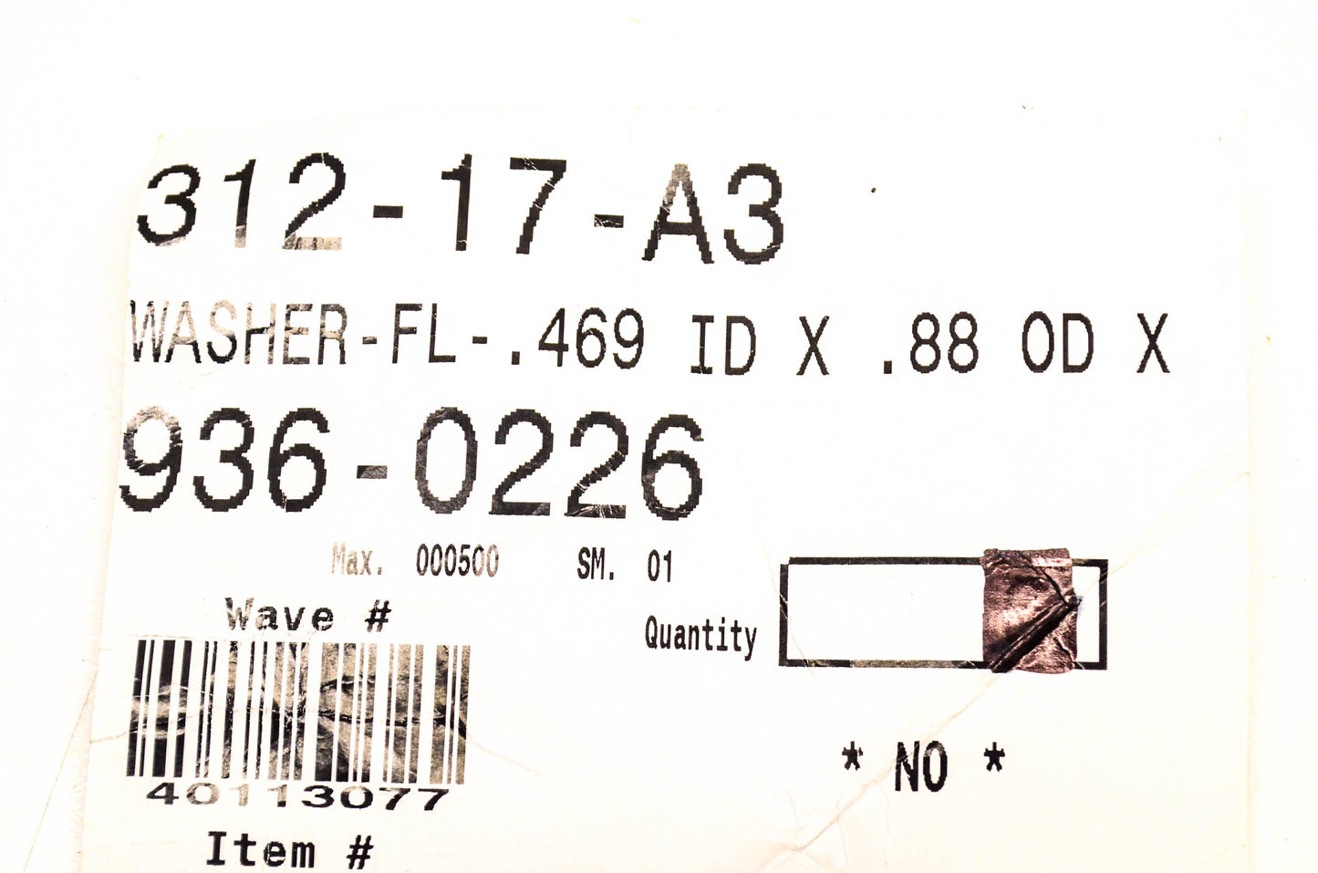 MTD 936-0226 Flat Washer NOS