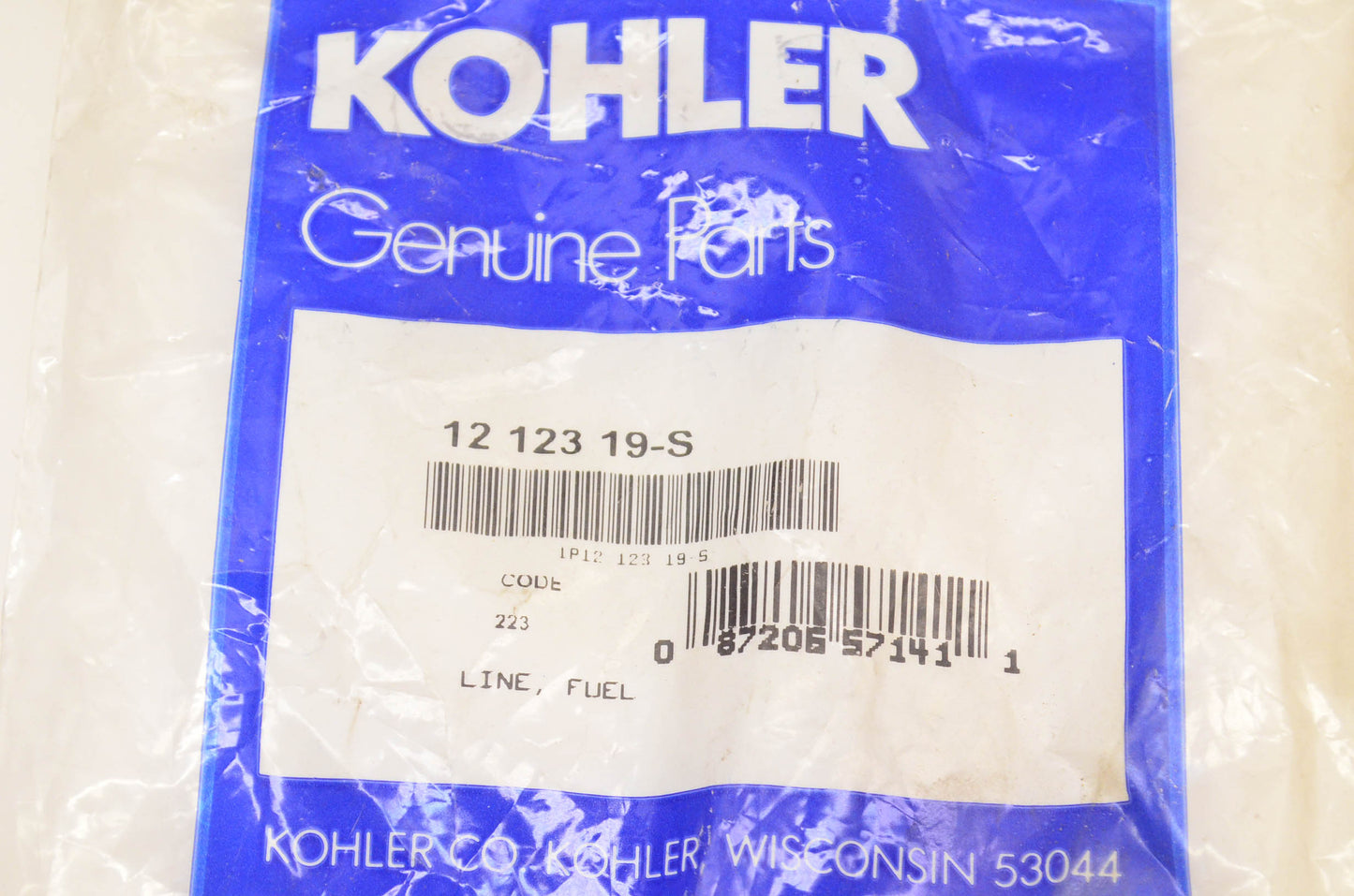 Kohler 12 123 19-S Fuel Line NOS