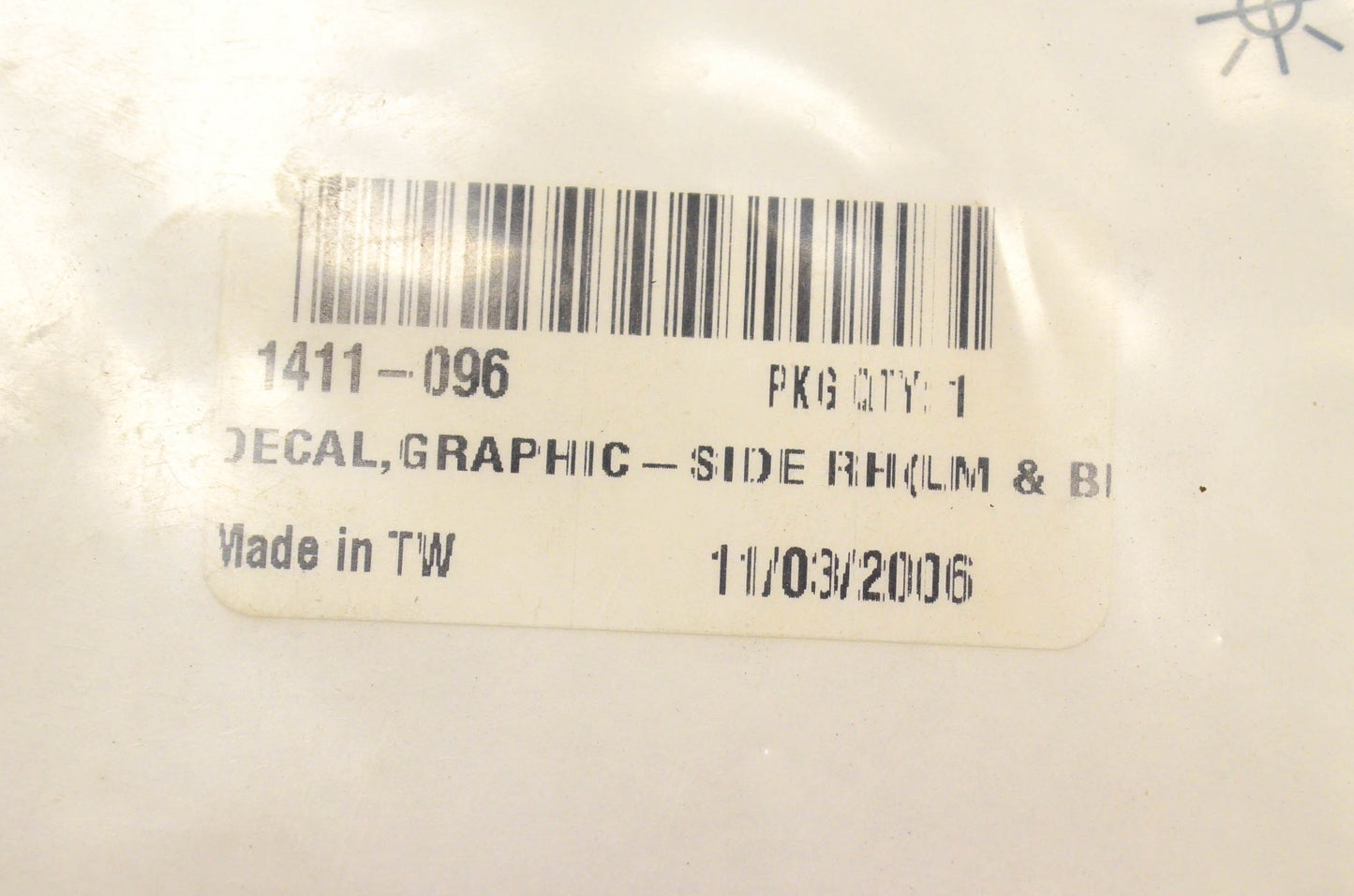 New OEM Arctic Cat Graphic Decal Righthand Side Lime Green and Black NOS