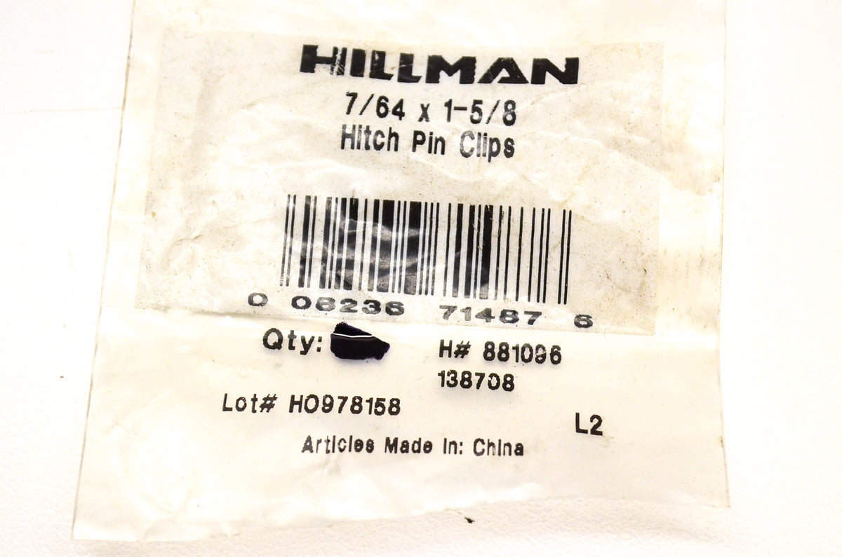 Hillman 881096, 138708 Hitch Pin Clip 7/64 x 1-5/8 NOS