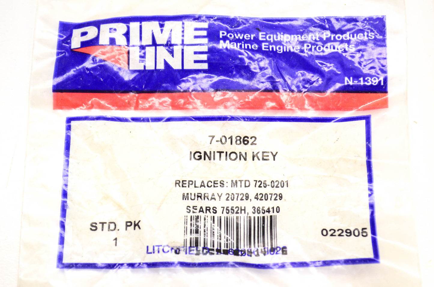 Prime Line 7-01862, 725-0201, 20729 Ignition Key NOS