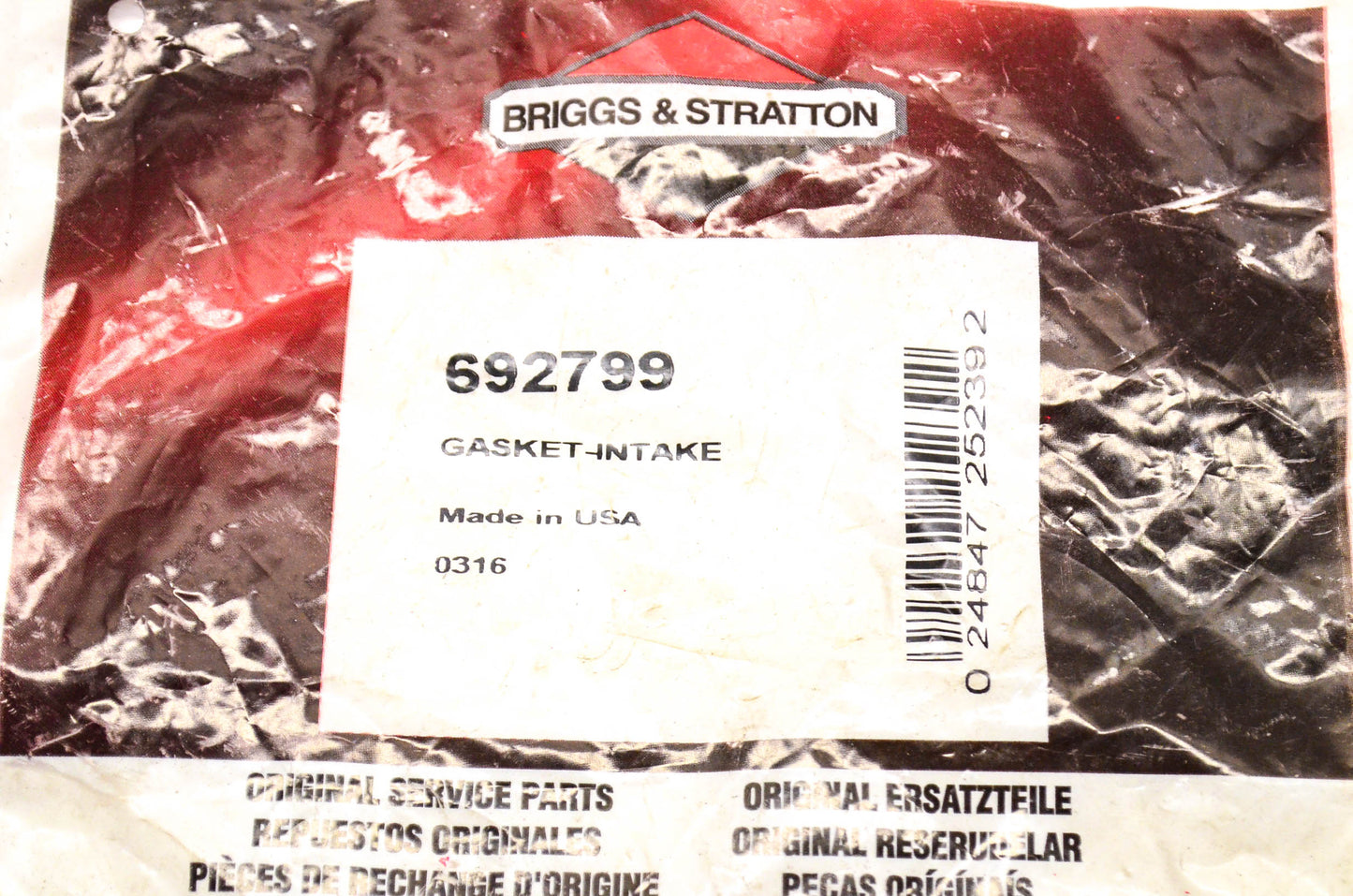 New OEM Briggs & Stratton 692799 Intake Gasket NOS