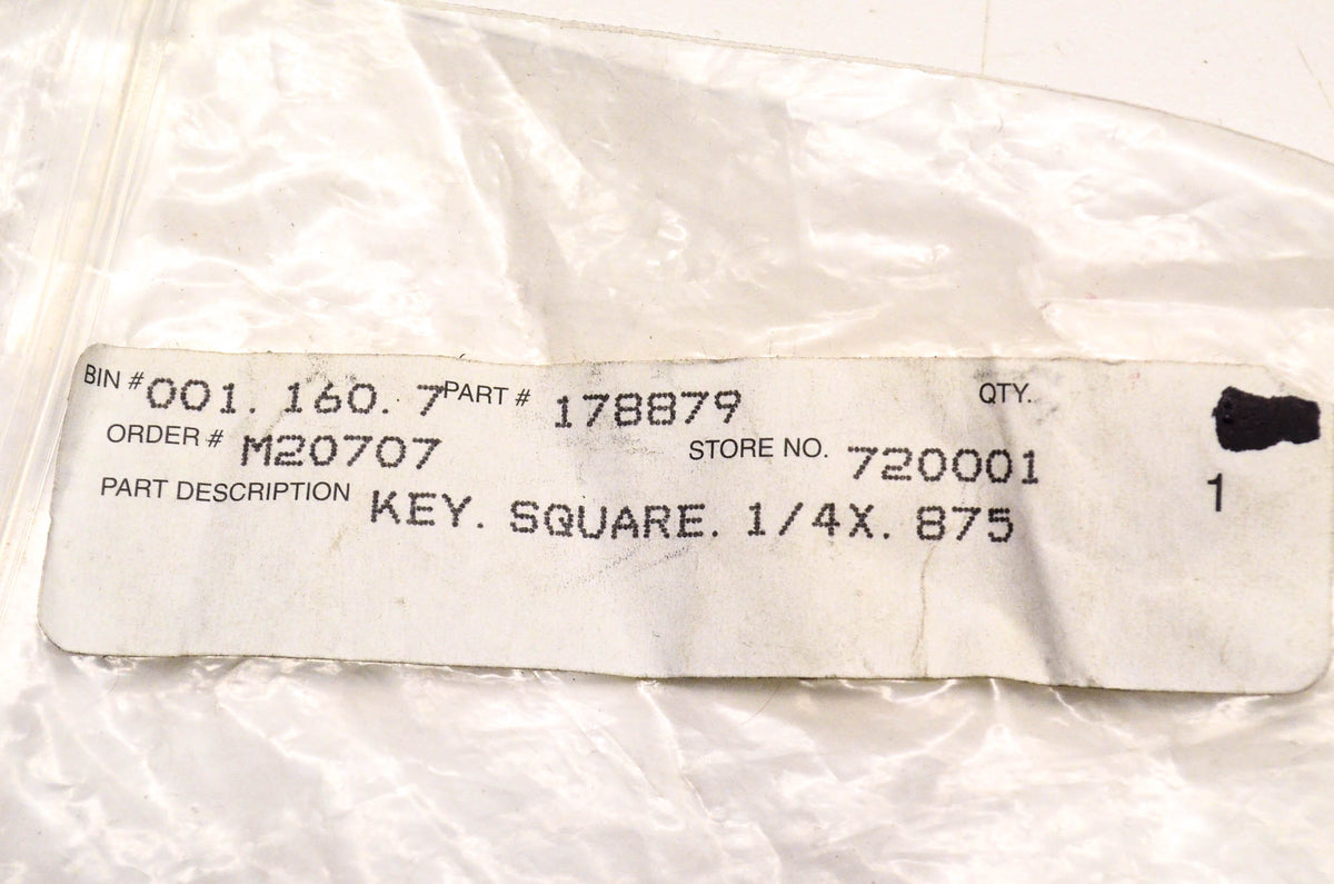 New OEM Husqvarna 178879 Square Key 1/4 x .875 NOS