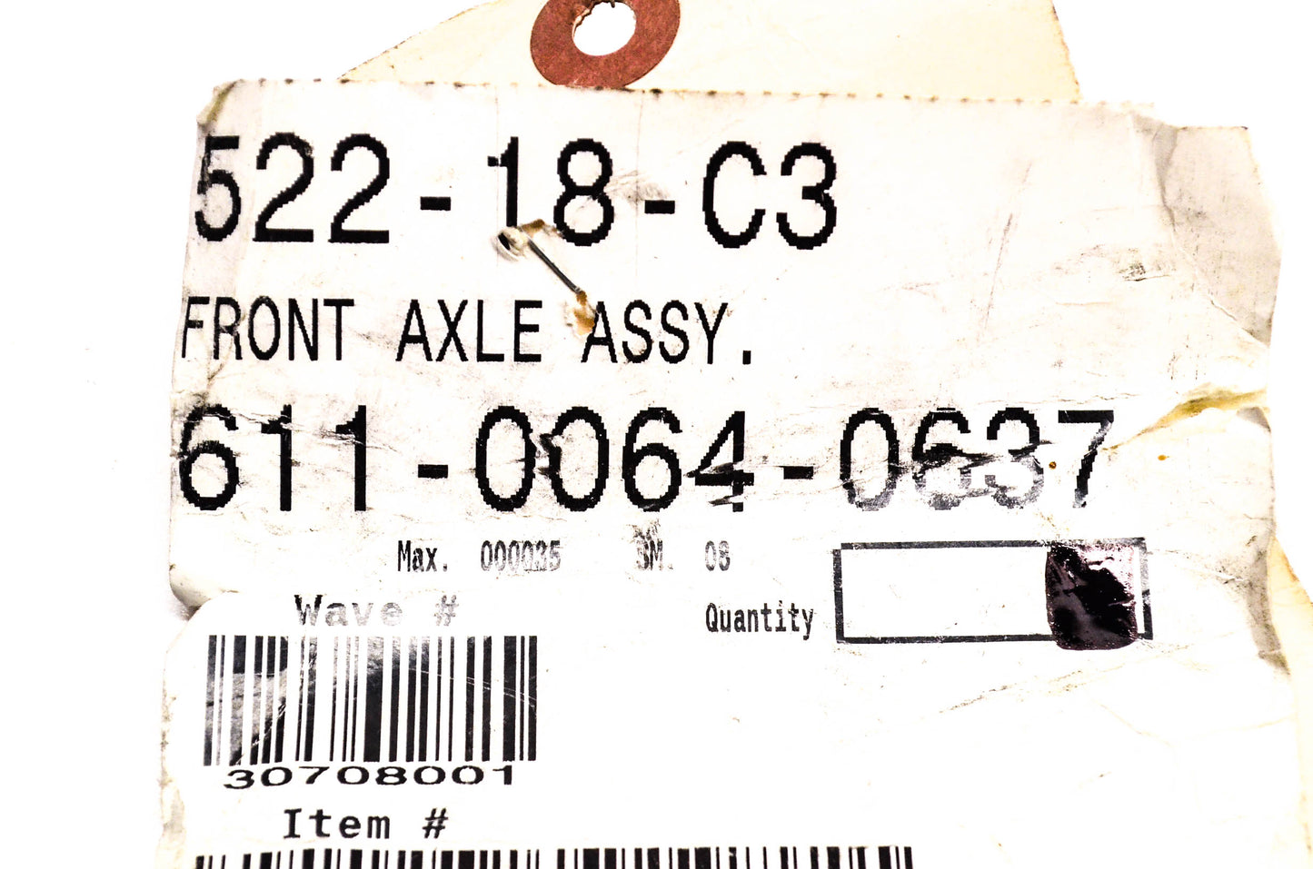 MTD 611-0064, 611-0064-0637, 782-0567 Axle Assembly NOS
