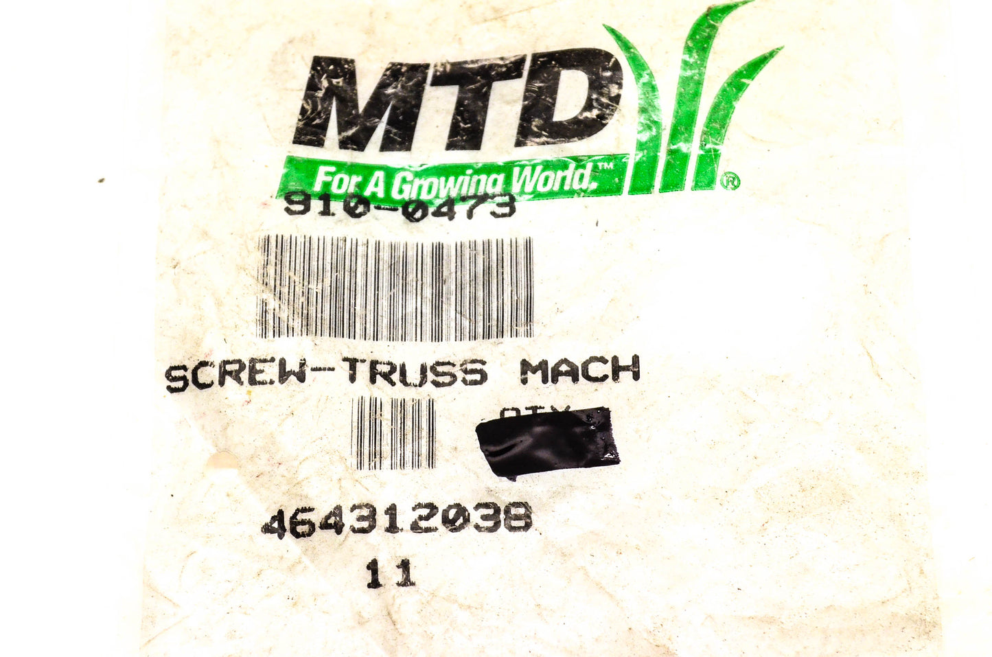 MTD 910-0473 Truss Machine Screw NOS
