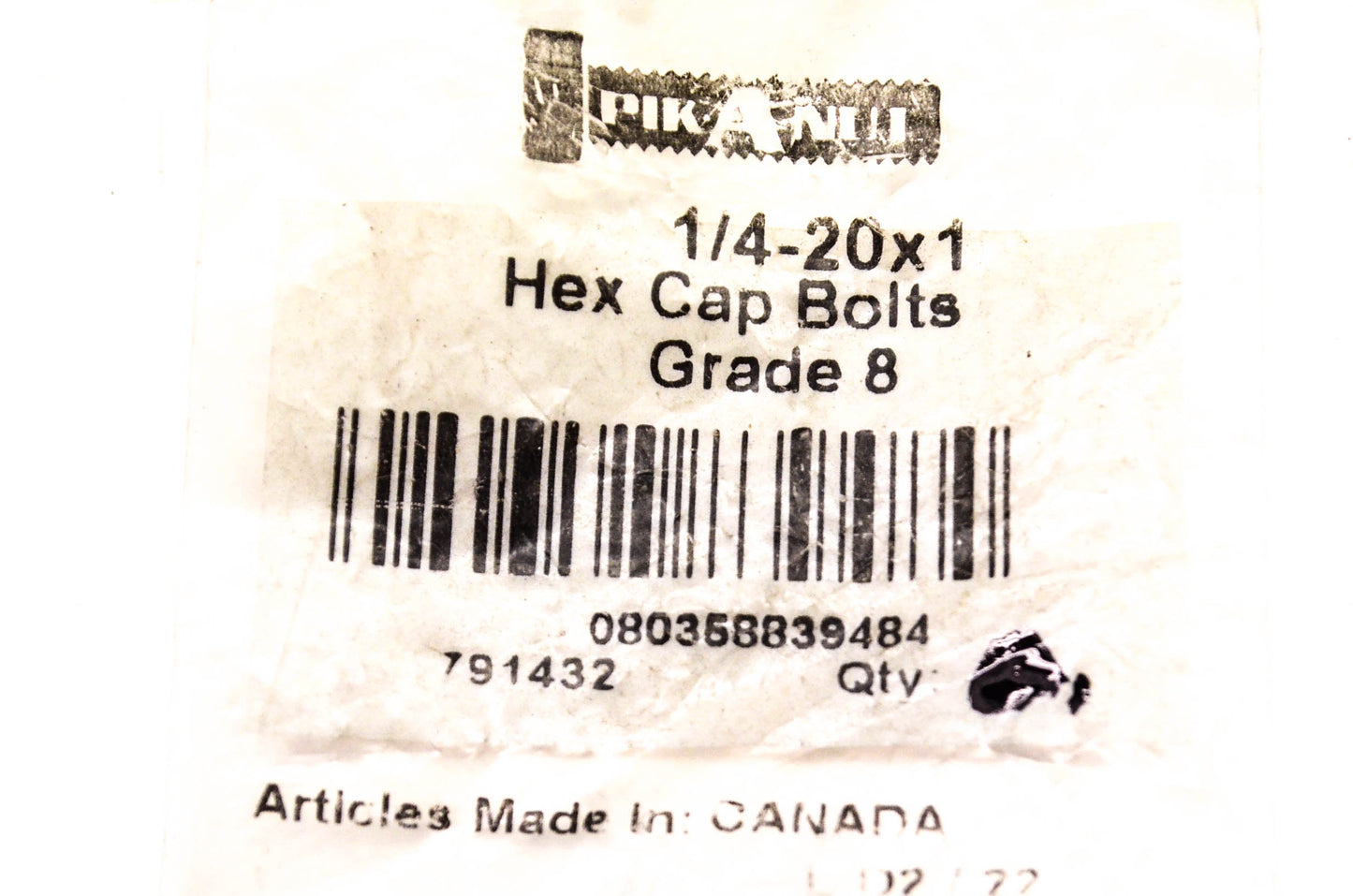 Dorman 791432 Hex Cap Bolt 1/4-20 x 1 Grade 8 NOS