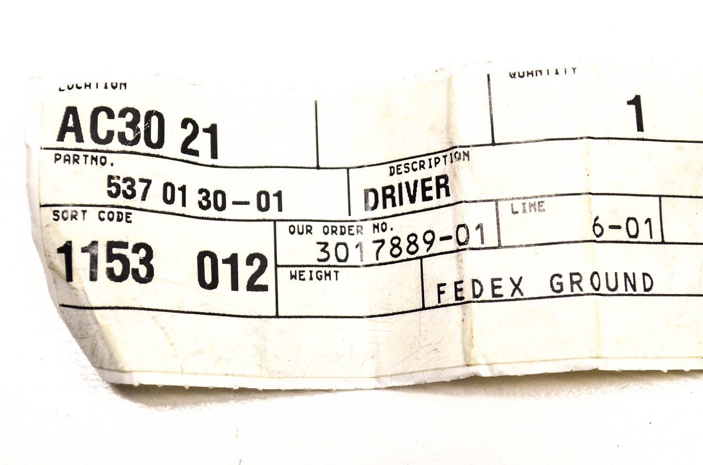 New OEM Husqvarna 537013001, 537 01 30-01 Driver NOS