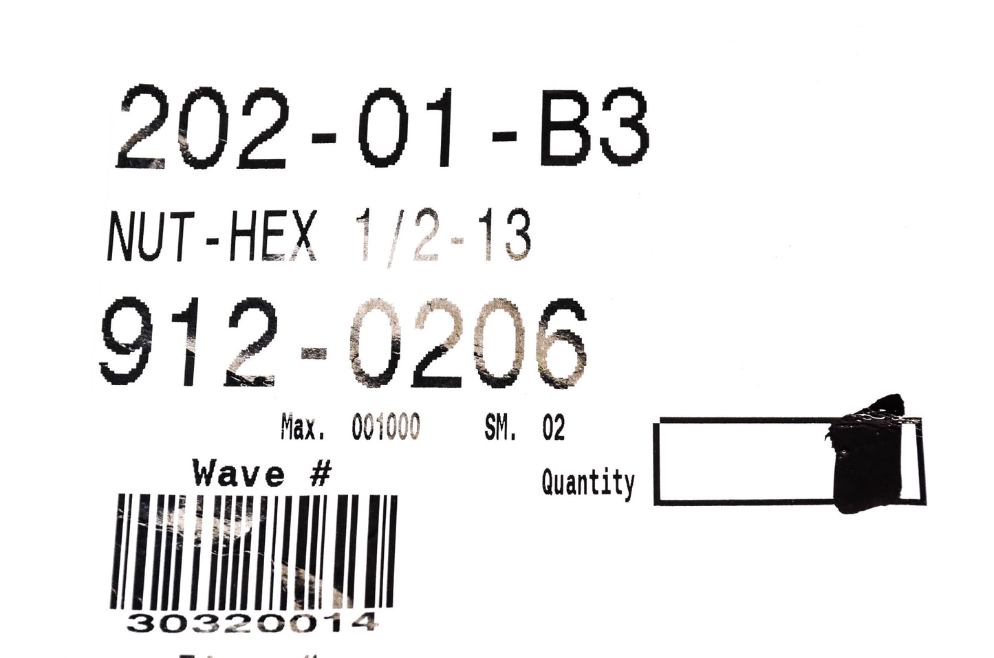 MTD 912-0206 Hex Nut 1/2-13 NOS