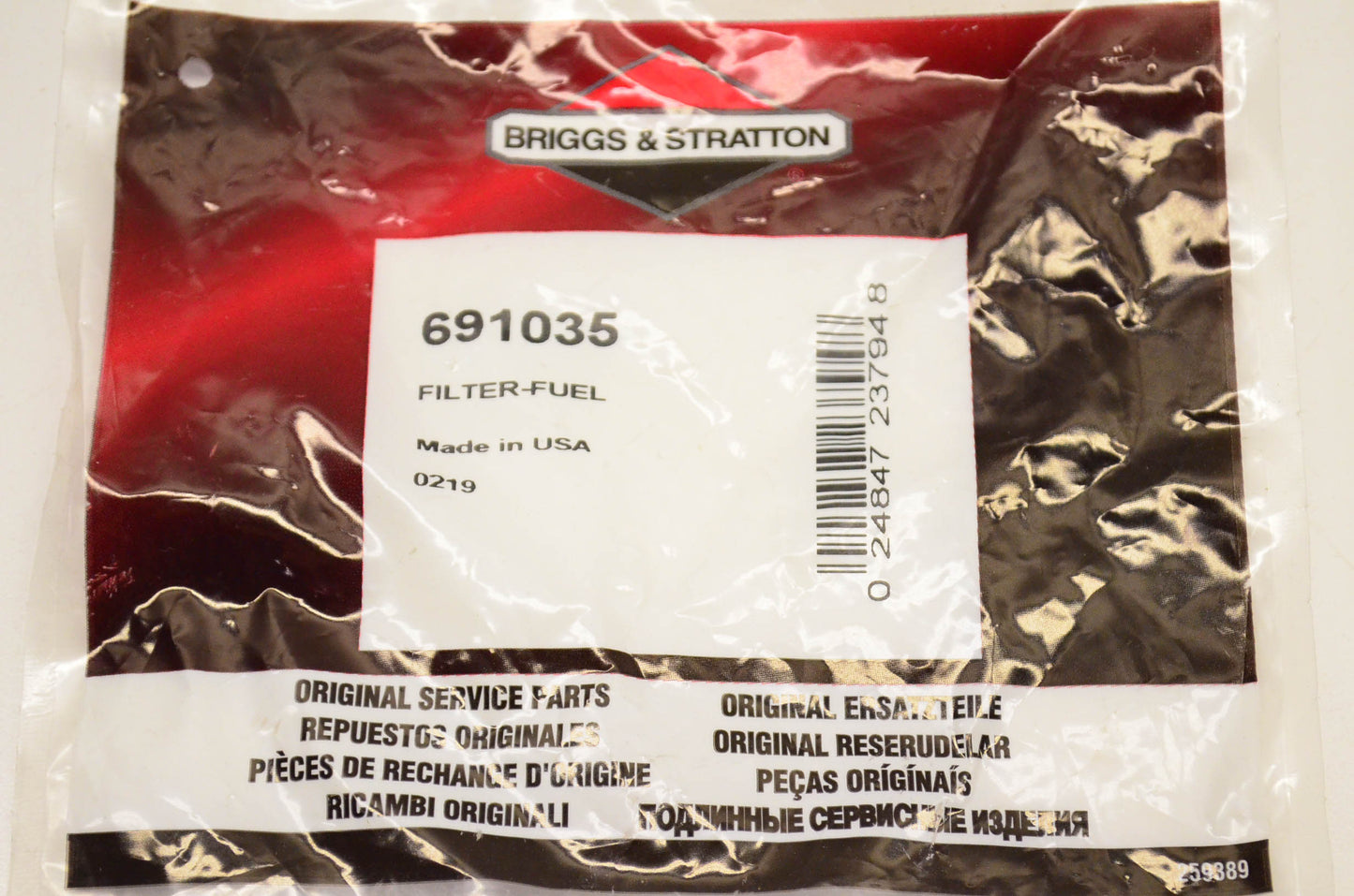 New OEM Briggs & Stratton 691035, 493629 Fuel Filter NOS