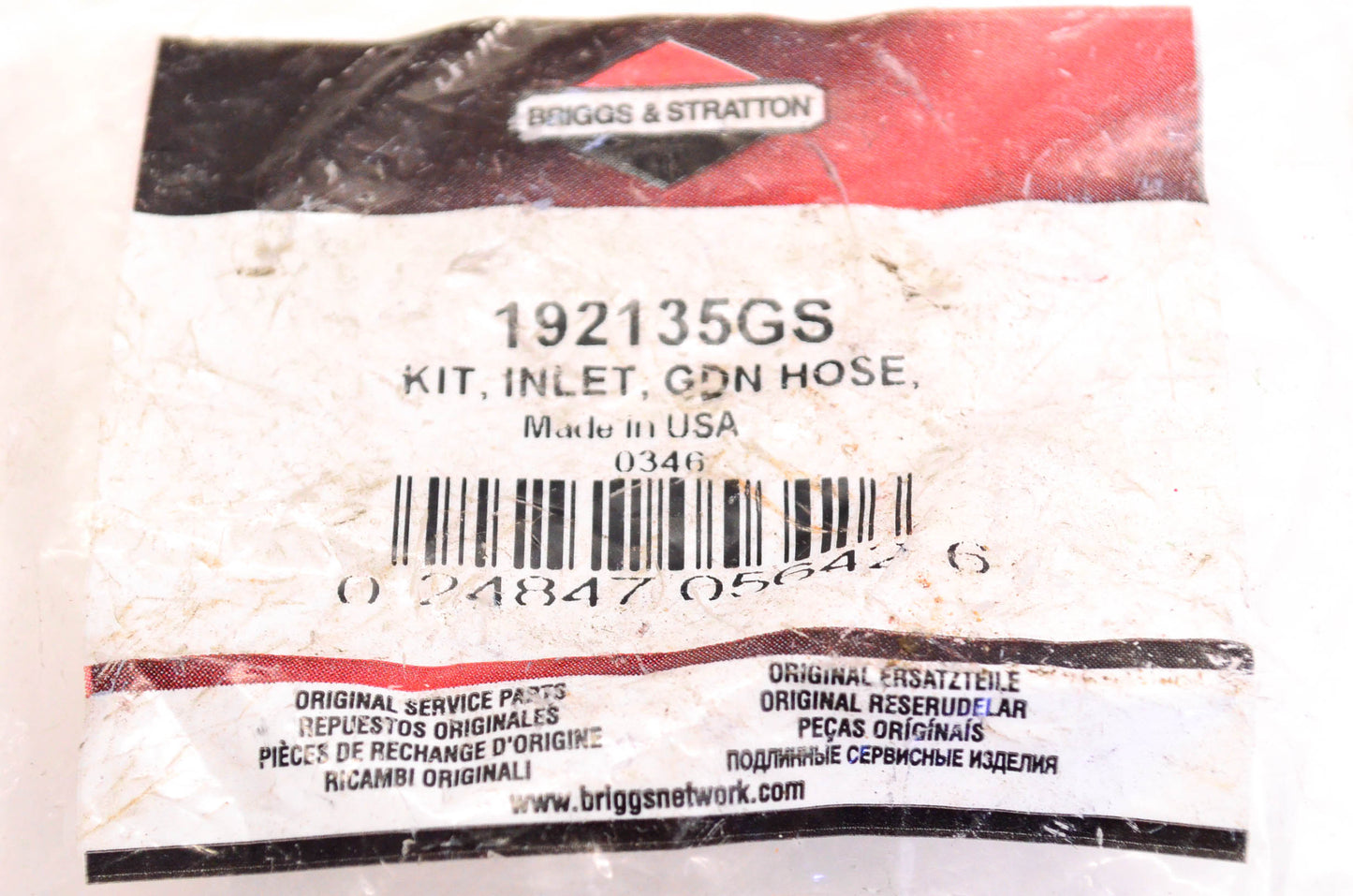 New OEM Briggs & Stratton 192135GS Garden Hose Inlet Kit NOS