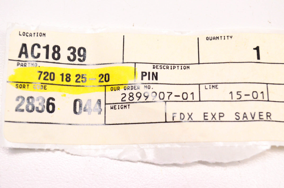 New OEM Husqvarna 720182520, 720 18 25-20 Pin NOS