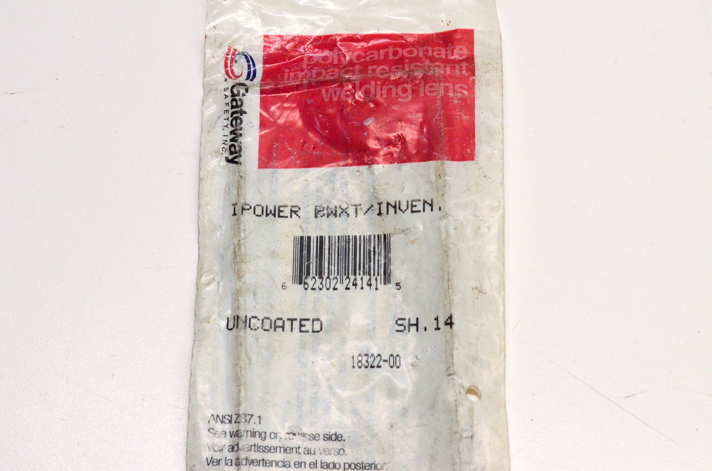 Gateway Safety Inc 18322-00, GA SH 14 Uncoated Welding Lens NOS