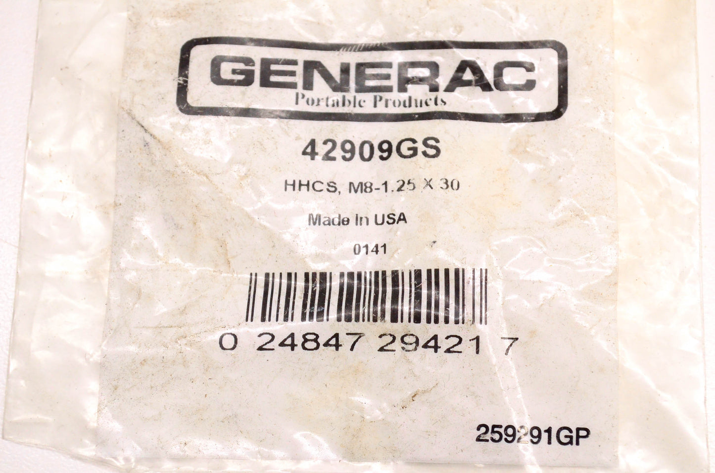 Generac 42909GS Hex Screw M8-1.25 x 30 NOS