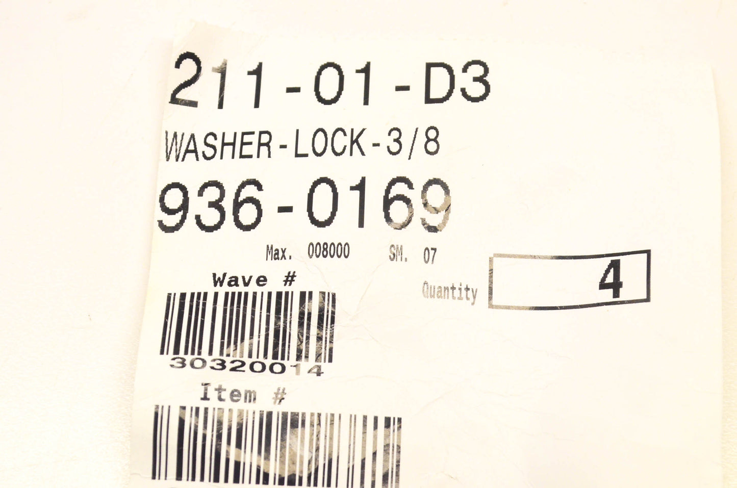 MTD 936-0169, 211-01-D3 Lock Washer NOS