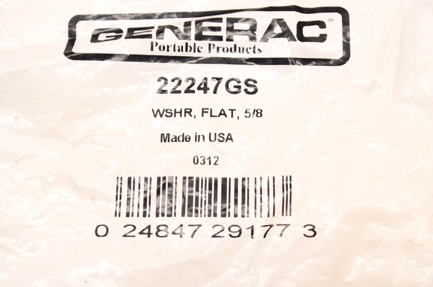 Generac 22247GS Flat Washer 5/8 NOS