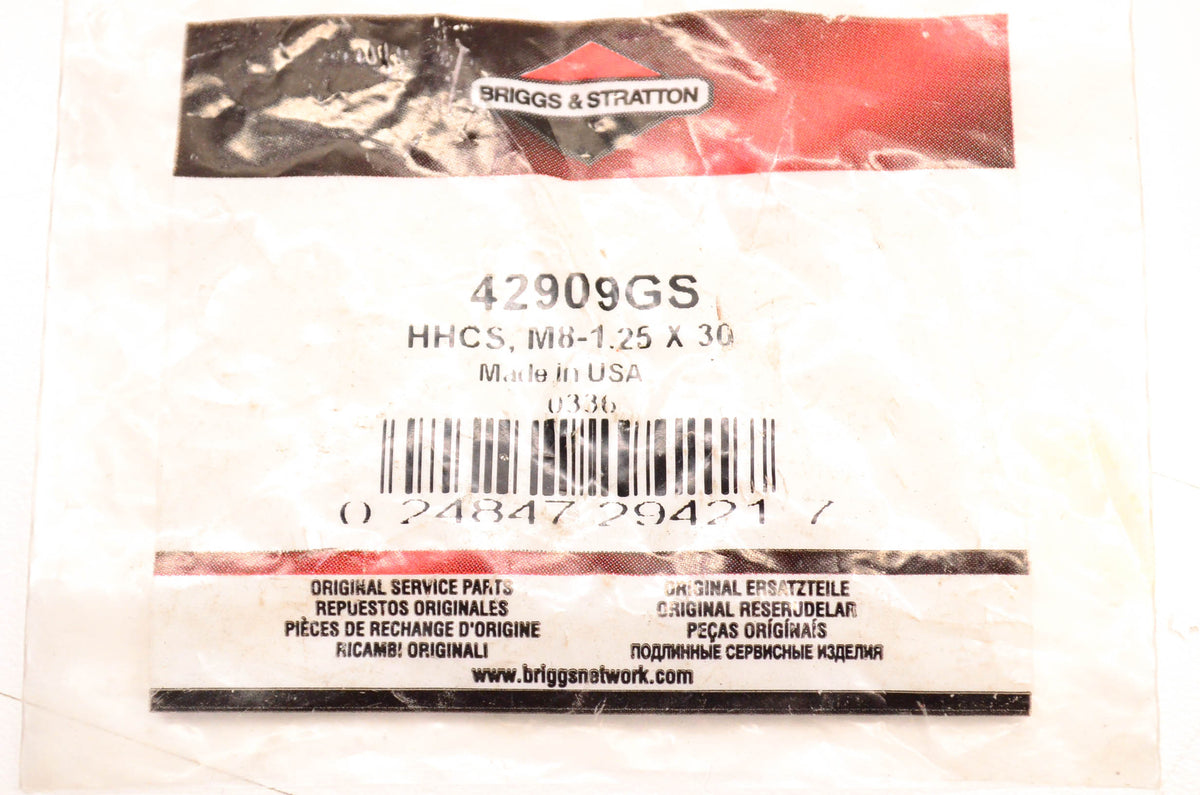 New OEM Briggs & Stratton 42909GS Hex Cap Screw M8-1.25 x 30 NOS